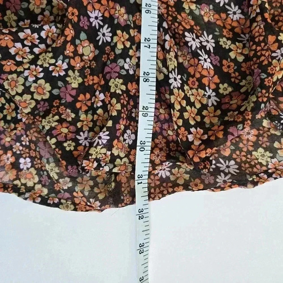 Free people Bonnie shirt dress floral orange button mini dress sz Small - Picture 11 of 11